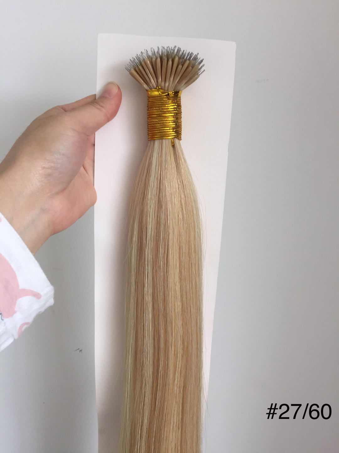 china nano i tip keratin human hair extensions factory QM220
